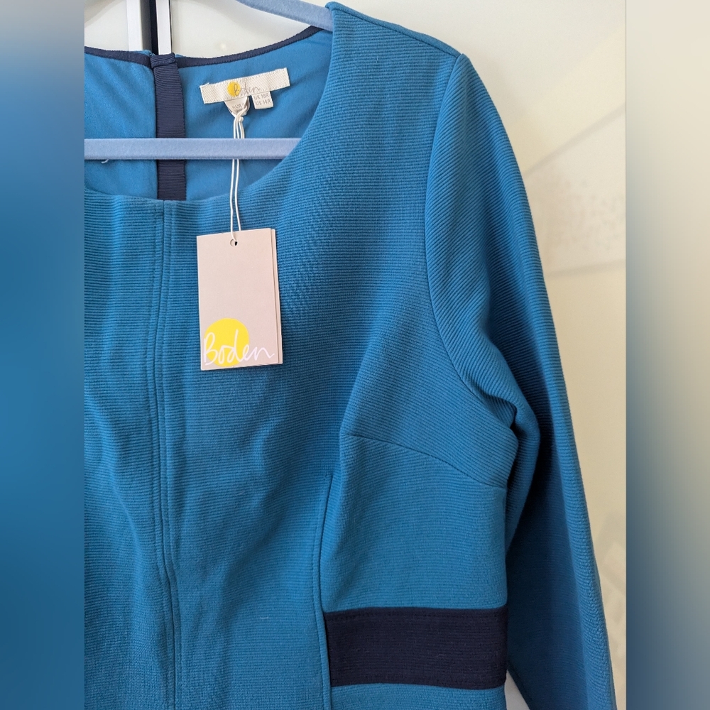 Boden Laura Ottoman Teal Dress 14 - Picture 8 of 10